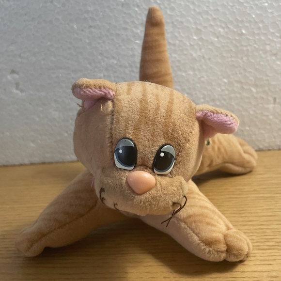 Vintage Tonka Pound Purries Cat Plush Orange Ginger Tabby Striped Stuffed Animal - Picture 1 of 9
